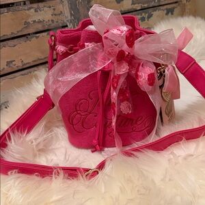 Juicy Couture Vibrant Pink Crossbody Bucket Bag with Embellishments by me🩷
